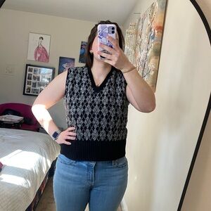 Delia Mckain American made cable knit sweater vest